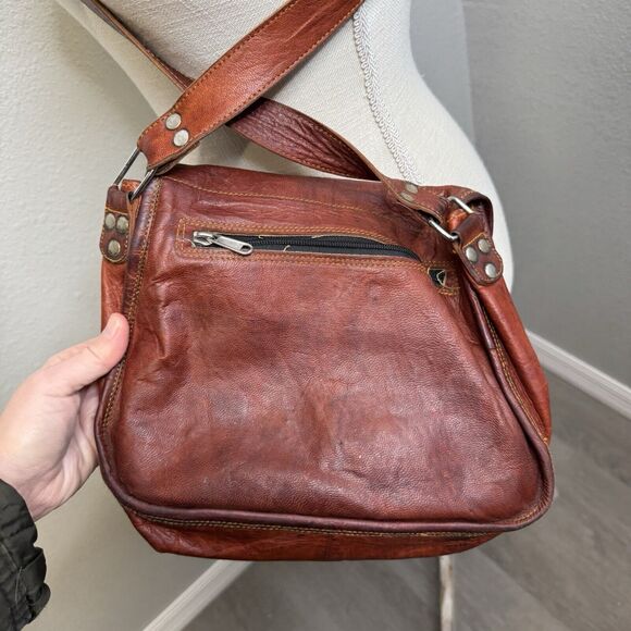 Komal's Passion Leather Satchel Shoulder Side Handbag Bag Leather Vintage Brown - Picture 5 of 9